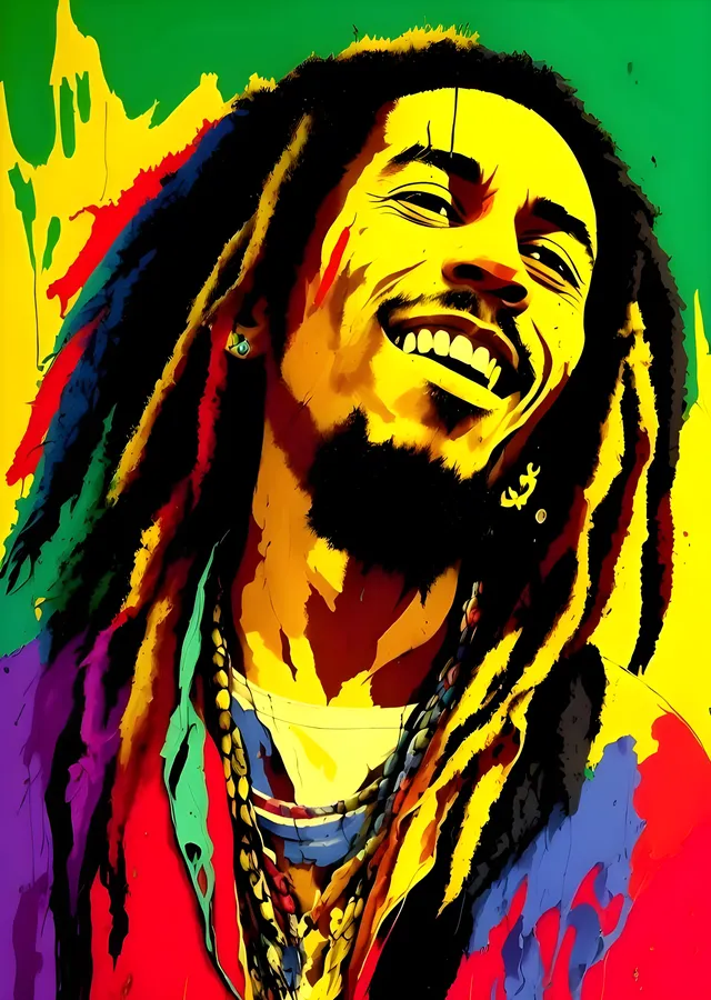 Bob Marley: Renk Sıçraması metal tablo
