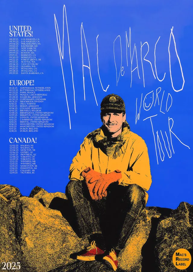 Mac Demarco: World Tour 2025 metal tablo
