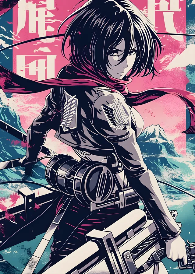 Mikasa: Pembe Gökyüzü Muhafızı metal tablo