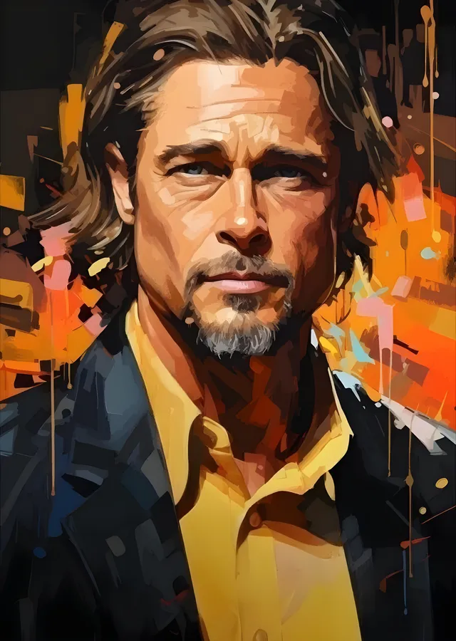Brad Pitt: Portre metal tablo