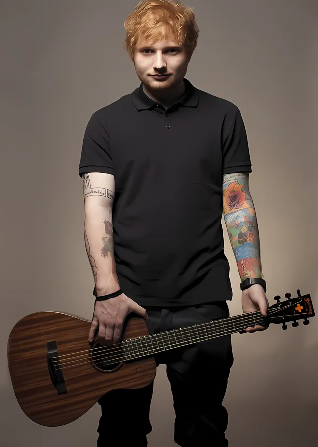 Ed Sheeran: Gitarla Portre metal tablo