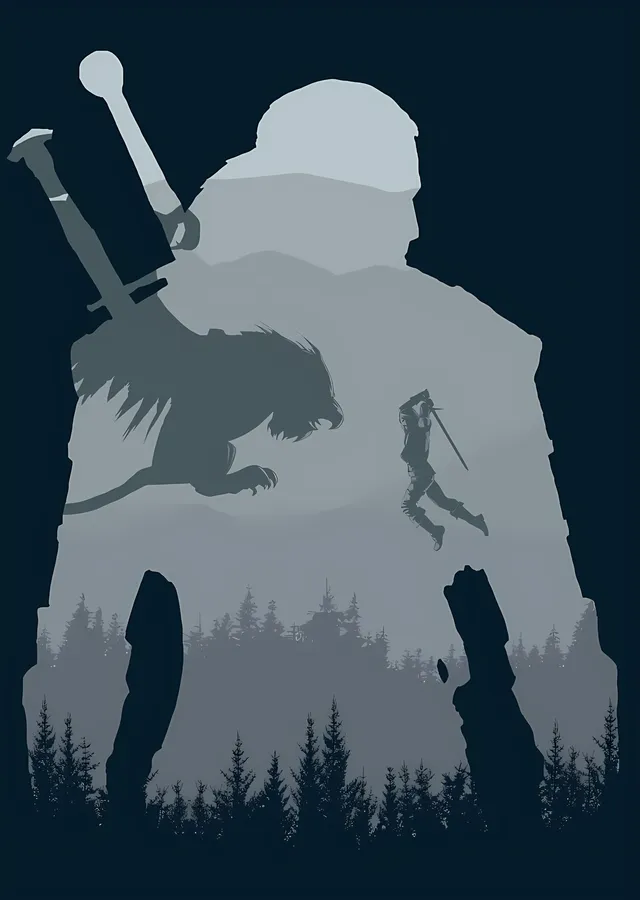 The Witcher - Siluet metal tablo
