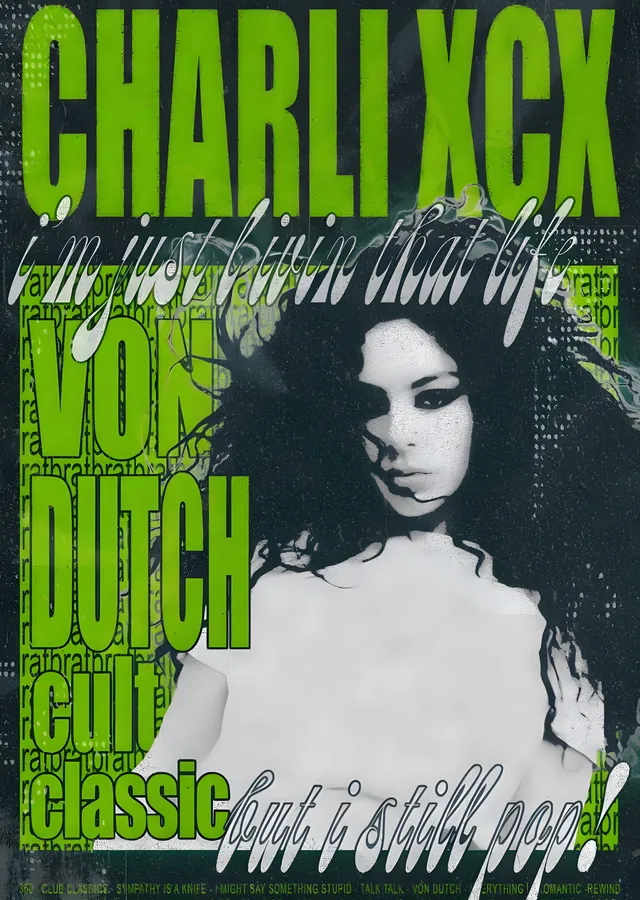 Charli XCX: Von Dutch metal tablo