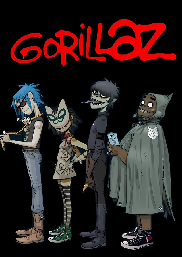 Gorillaz: Sanal Grubun Üyeleri metal tablo