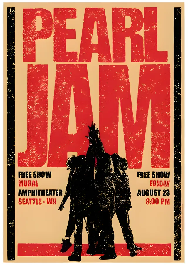 Pearl Jam: Seattle Free Show metal tablo