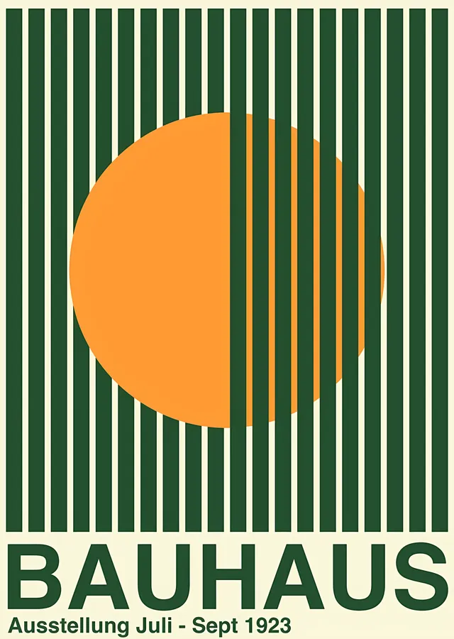 Bauhaus Ausstellung 1923: Yeşil Çizgiler metal tablo