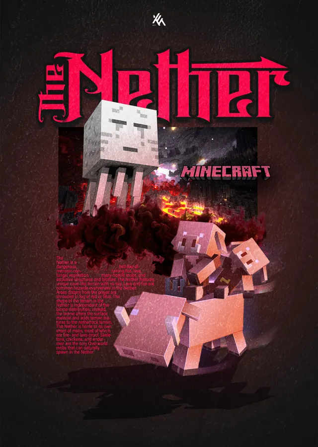 Minecraft: The Nether metal tablo