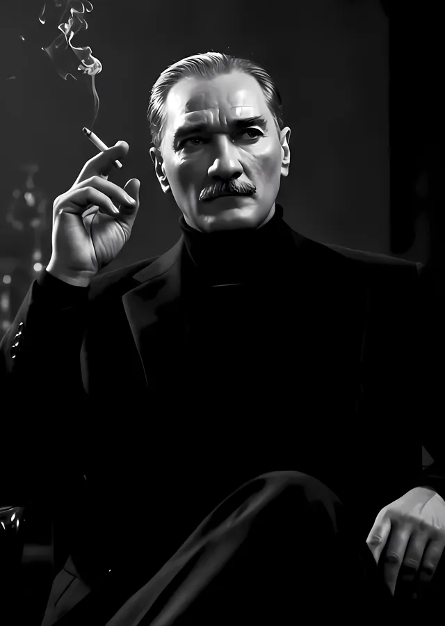 Atatürk: Godfather Tarzı Sinematik Portre metal tablo
