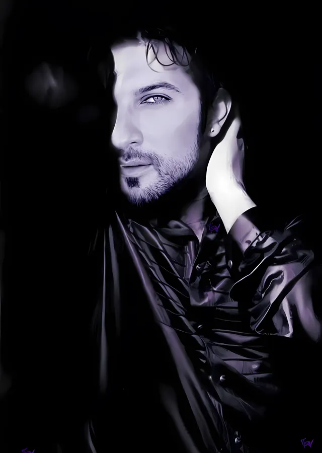Tarkan - Mor Işıkta Portre metal tablo