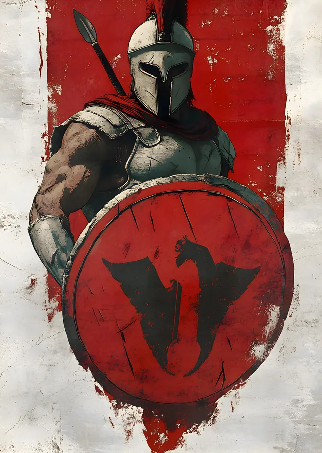 Spartan Warrior metal tablo