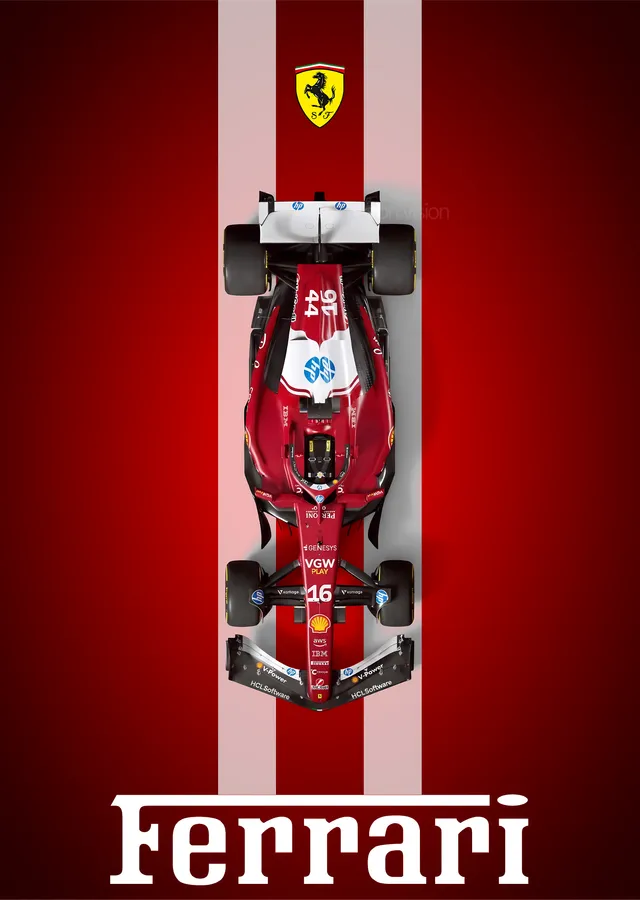 Ferrari F1 Araba metal tablo