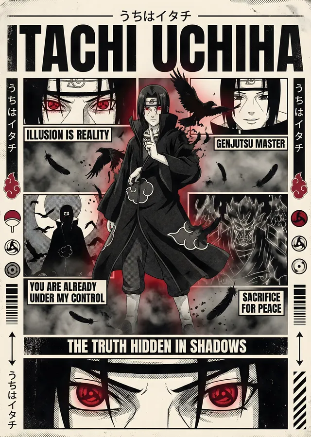 Itachi Uchiha: Gölgelerdeki Gerçek metal tablo