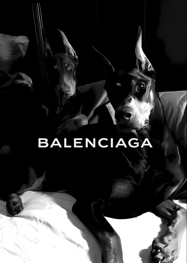 Balenciaga: Dobermanlar metal tablo