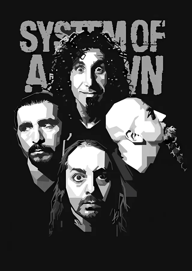 System of a Down: Grup Portresi metal tablo