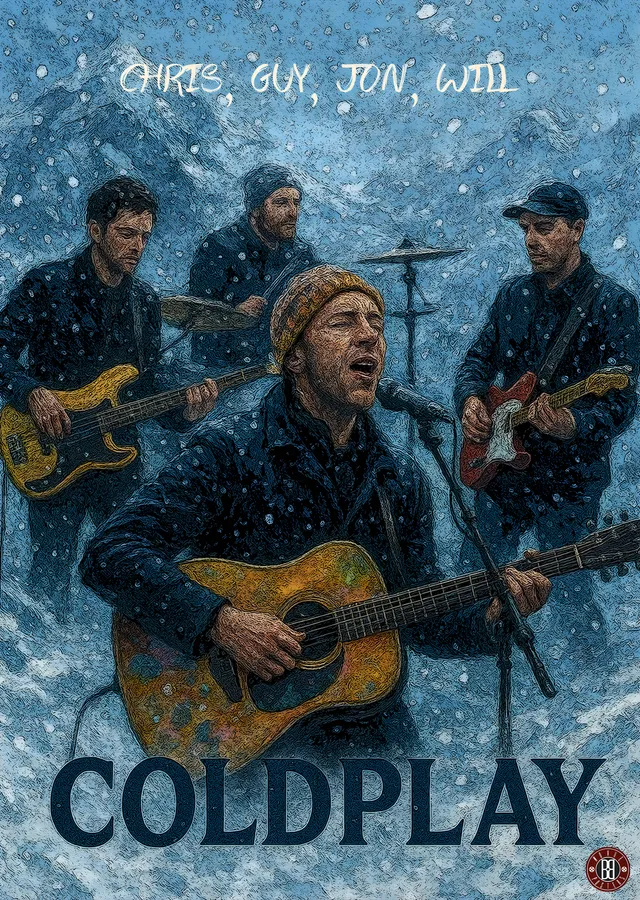 Coldplay: Kar Altında metal tablo