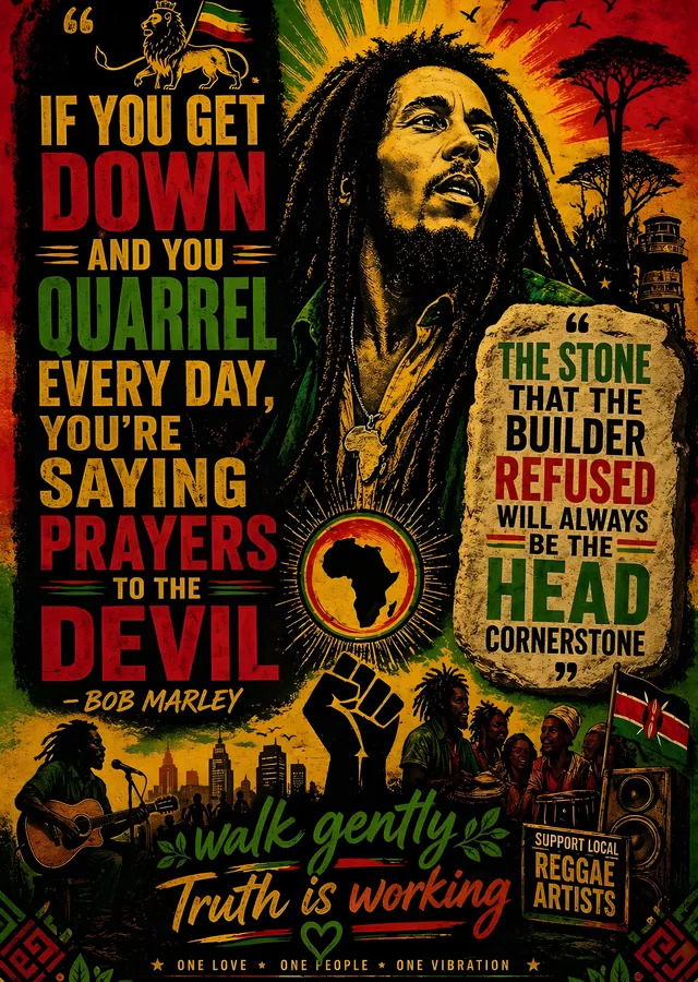Bob Marley: Truth Is Working metal tablo