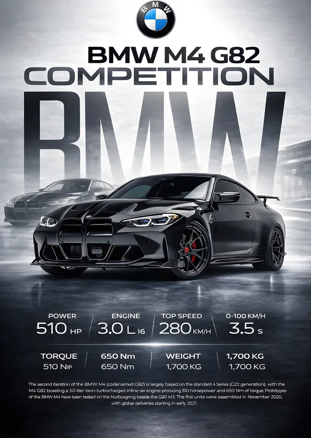 BMW M4 G82 Competition metal tablo