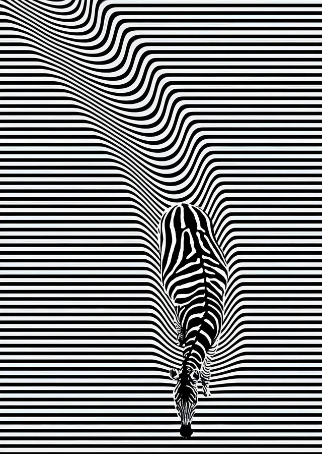 Zebra: Dalgalı Çizgi metal tablo
