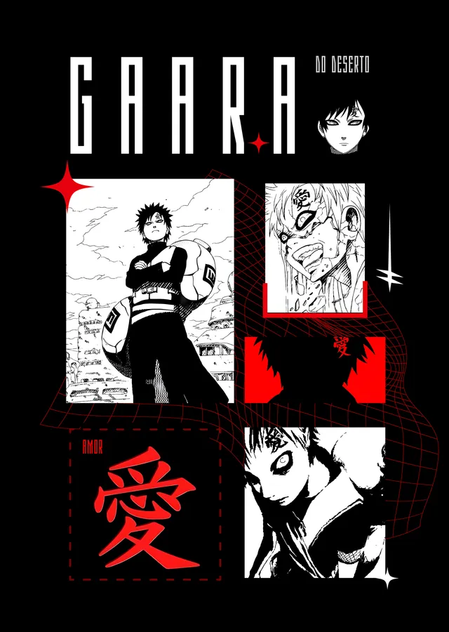 Gaara: Kum Ninjası Panelleri metal tablo