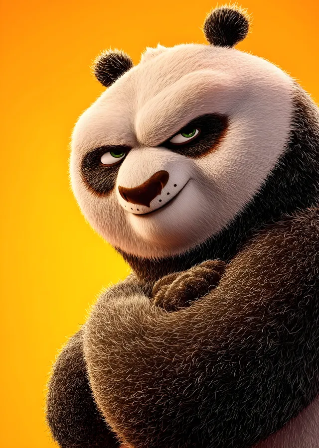 Kung Fu Panda - Kararlı Bakış metal tablo