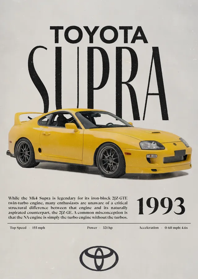 Toyota Supra 1993 metal tablo