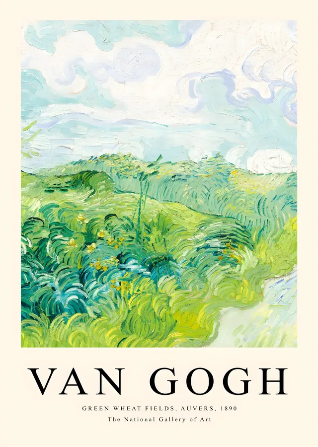Van Gogh: Green Wheat Fields metal tablo