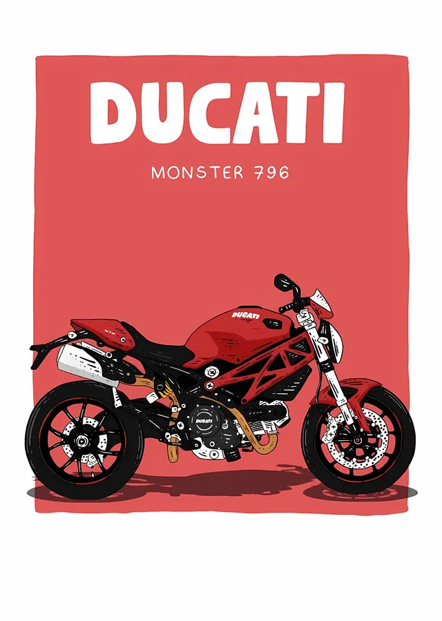 Ducati Monster 796 metal tablo