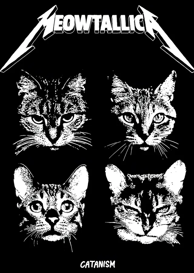 Meowtallica metal tablo