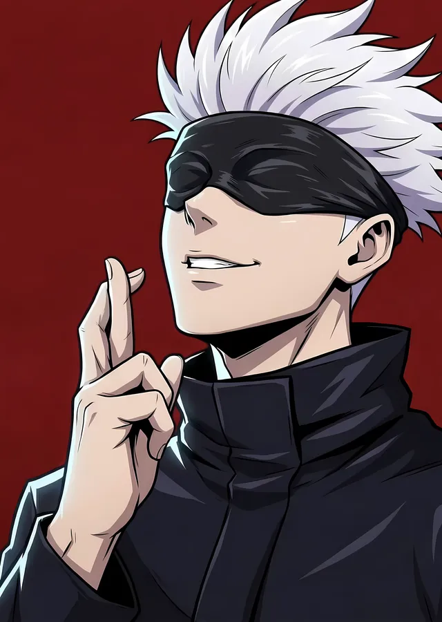 Jujutsu Kaisen - Gojo Satoru: Bordo Zemin metal tablo