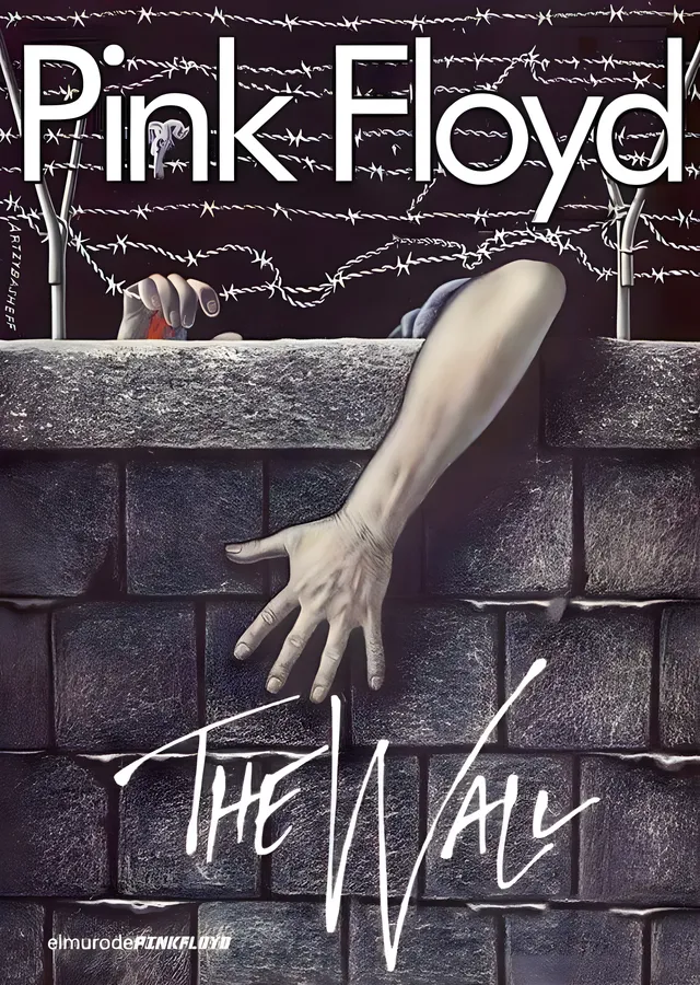Pink Floyd: The Wall - Gri Taş Duvarlı Barbed Wire metal tablo