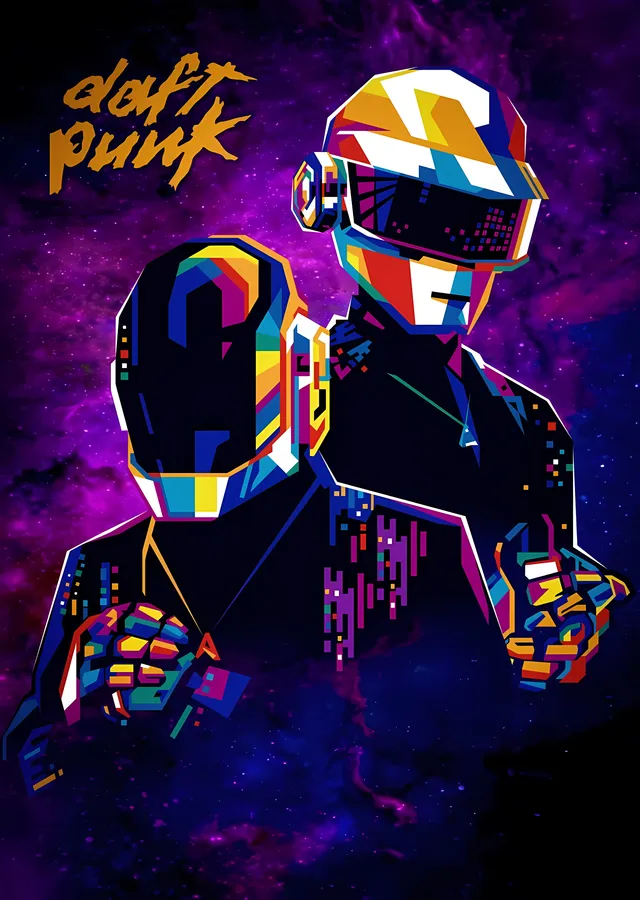 Daft Punk: Piksel Kask metal tablo