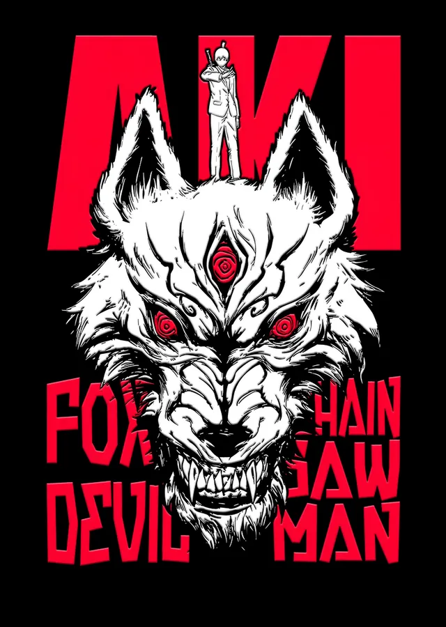 Chainsaw Man: Aki ve Tilki Şeytanı metal tablo
