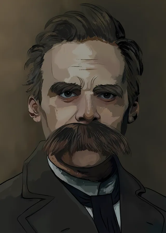 Friedrich Nietzsche Portresi metal tablo