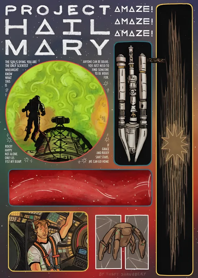 Project Hail Mary - Görev Notları metal tablo