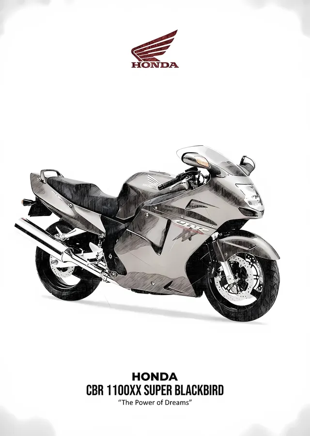 Honda CBR1100XX Super Blackbird metal tablo