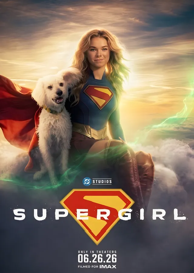 Supergirl - Krypto ile Bulutların Üstünde metal tablo