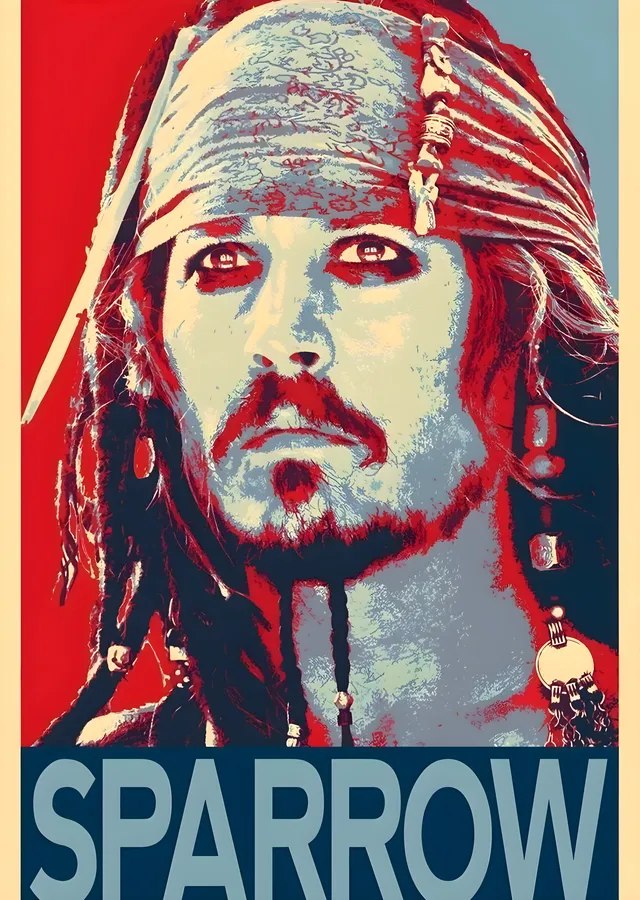 Captain Jack Sparrow: Karanlık Denizlerde Bir Korsan metal tablo