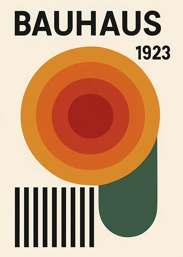 Bauhaus 1923: Turuncu Halkalar metal tablo