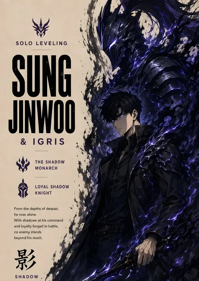 Solo Leveling: Sung Jinwoo ve Igris metal tablo