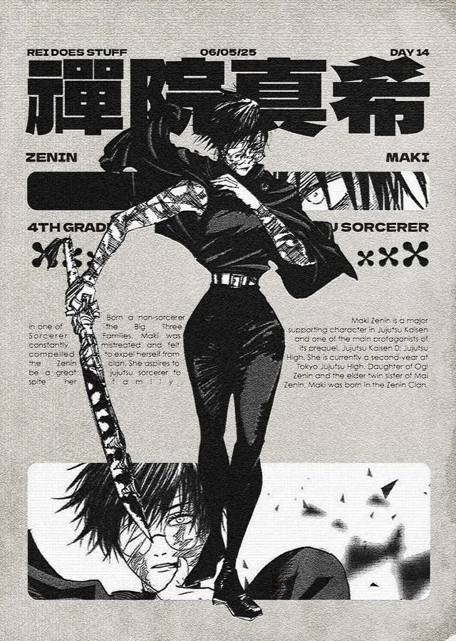 Jujutsu Kaisen: Maki Zenin metal tablo