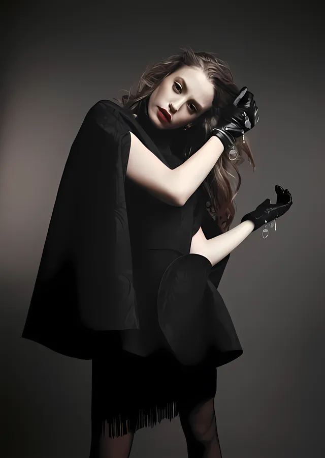 Serenay Sarıkaya - Siyah Pelerin metal tablo