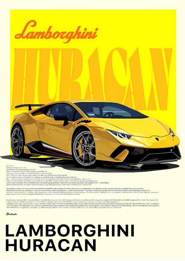 Lamborghini Huracan metal tablo