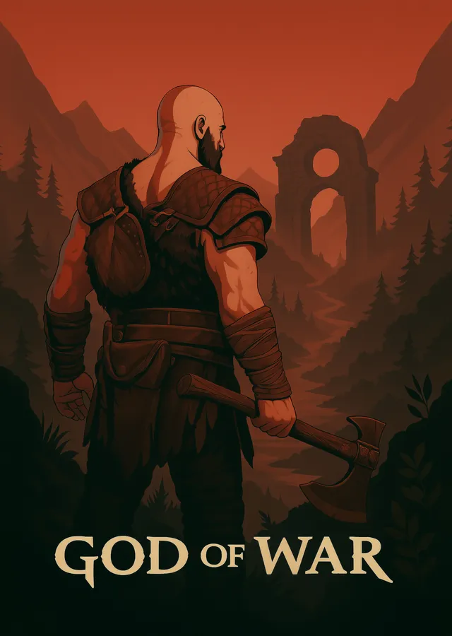 God of War: Turuncu Orman metal tablo
