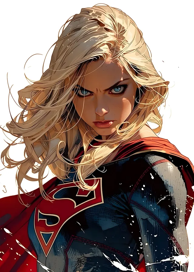 Supergirl - Çizgi Roman Portresi metal tablo
