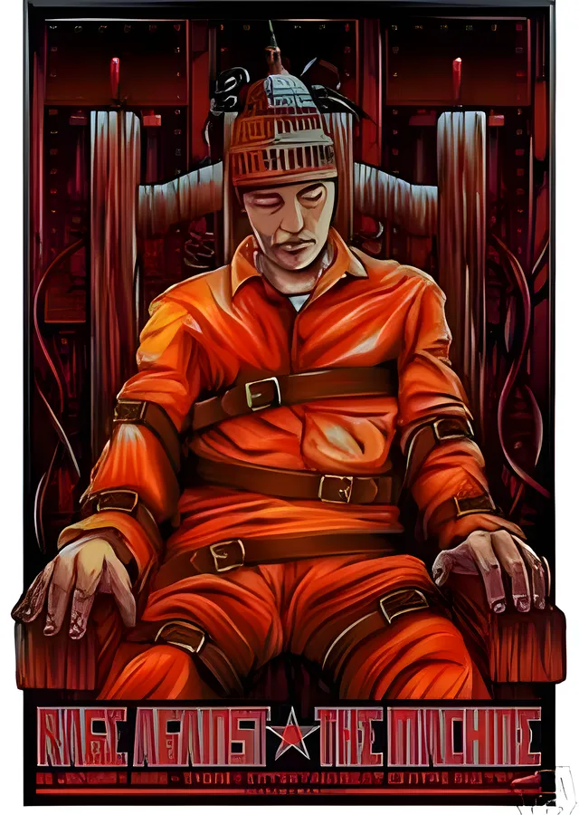 Rage Against the Machine: Turuncu Tulum metal tablo