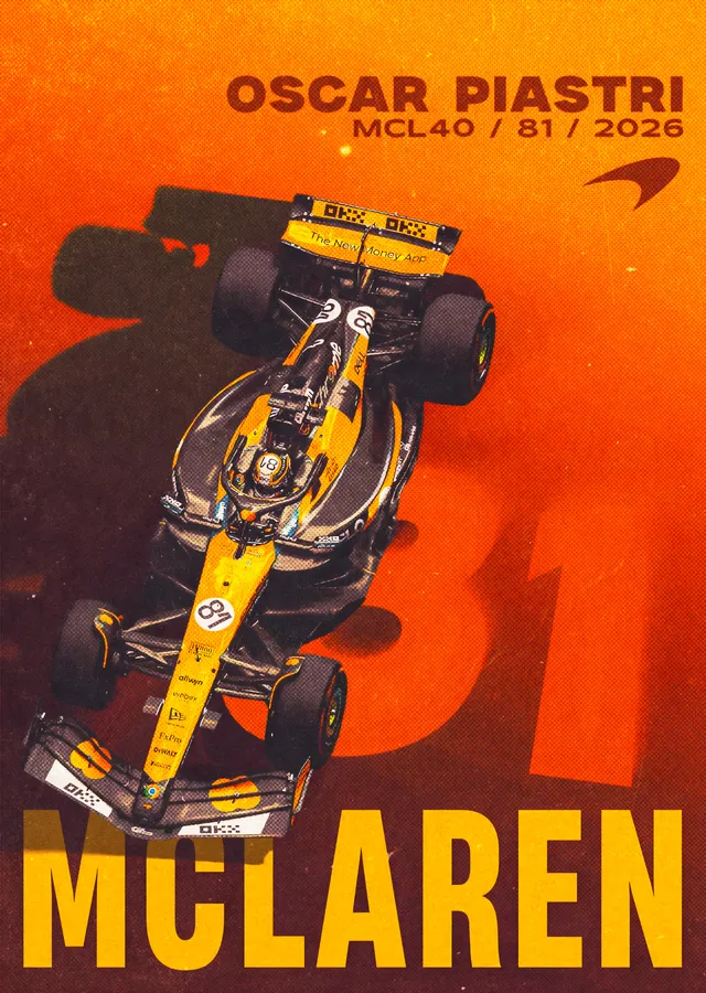Oscar Piastri: McLaren MCL40 2026 metal tablo