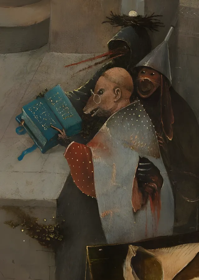 Hieronymus Bosch - Aziz Antonius'un Çilesi: Detay metal tablo