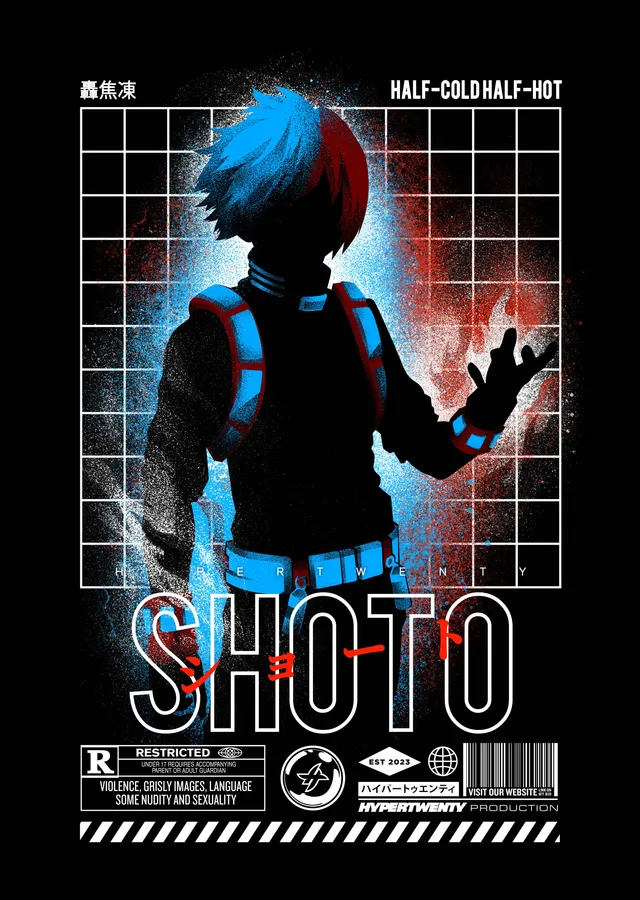 My Hero Academia: Yarı Buz Yarı Ateş metal tablo