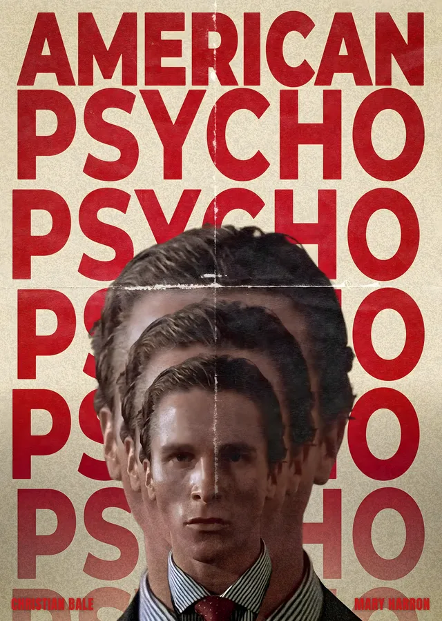 American Psycho: Christian Bale Portresi metal tablo