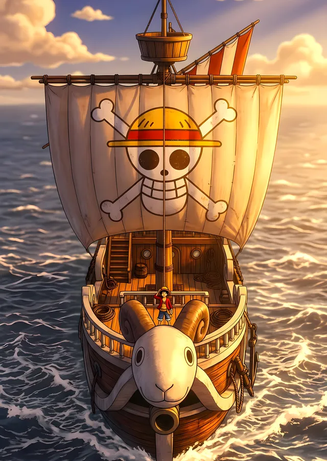 One Piece: Going Merry Gemisi metal tablo